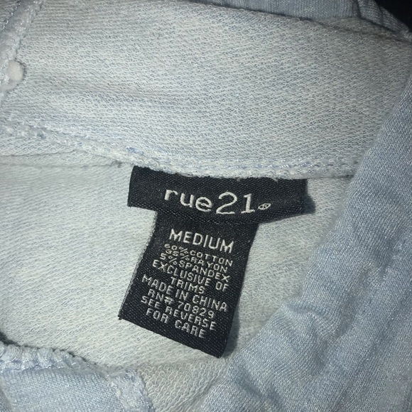 Rue21 Baby Blue Sleeveless Hoodie - Picture 2 of 2